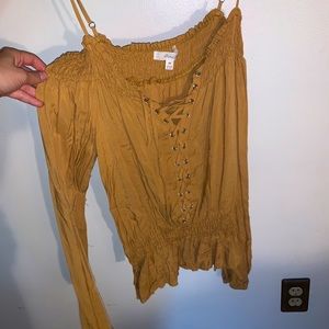 Mustard off the shoulder top